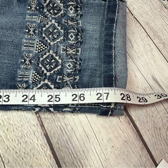 Miss me signature jeans cuffed skinny embroidered cuff sz 30 western boho - Picture 7 of 11